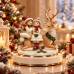 Decorațiune Crăciun Copii cu ren, 14 cm - imagine 2