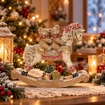 Decorațiune Crăciun Ursuleți pe balansoar, 21 cm - imagine 2