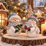 Decorațiune Crăciun Om de zăpadă, 13 cm - imagine 2